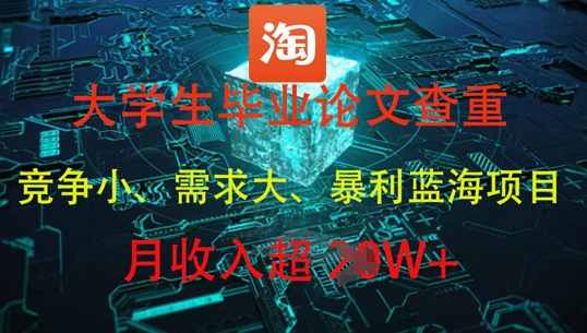大学生毕业论文查重，暴利蓝海项目，月收入过1W+-网创之家