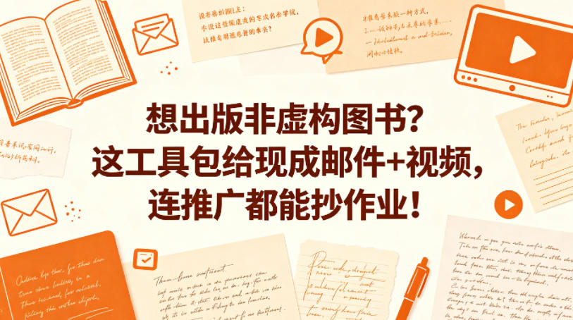 想出版非虚构图书？这工具包给现成邮件+视频，连推广都能抄作业！【原创双语字幕】-网创之家