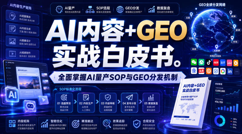 AI内容+GEO实战白皮书，全面掌握AI量产SOP与GEO分发机制【文档】-网创之家