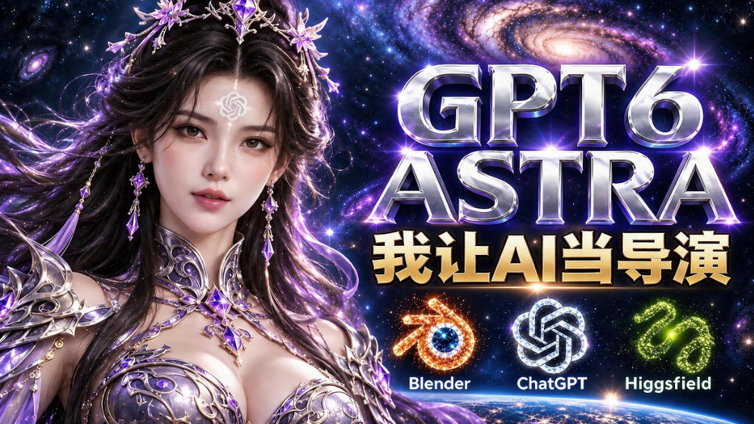 让GPT-6 Astra当导演！Higgsfield和Blender实战打造30秒玄幻精准运镜短片！-网创之家