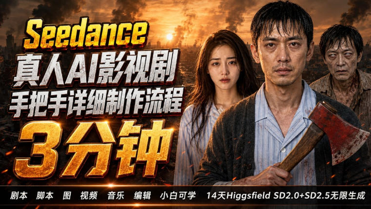 3分钟真人AI影视剧怎么做？SD 2.0手把手完整制作流程｜Higgsfield 14天SD 2.0/2.5无限生成-网创之家