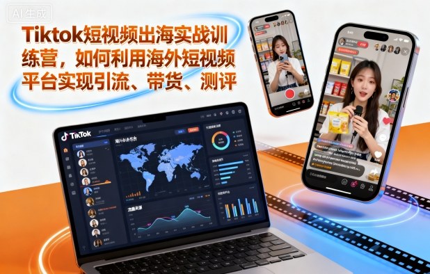 Tiktok短视频出海实战训练营,如何利用海外短视频平台实现引流、带货、测评-网创之家