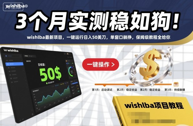 3个月实测稳如狗！wishlba最新项目，一键运行日入50美刀，单窗口躺挣，保姆级教程全给你【揭秘】-网创之家
