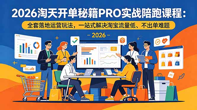 2026淘天开单秘籍PRO实战陪跑课程:全套落地运营玩法,一站式解决淘宝流量低、不出单难题-网创之家