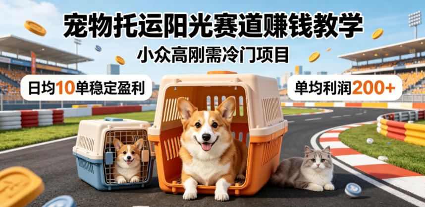 宠物托运阳光赛道賺钱教学，小众高刚需冷门项目，日均10单稳定盈利，单均利润200+-网创之家