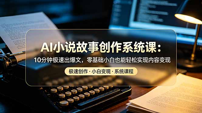 AI小说故事创作系统课：10分钟极速出爆文，零基础小白也能轻松实现内容变现-网创之家