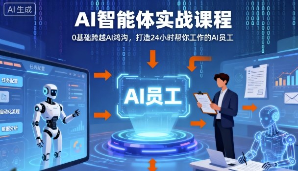 Ai智能体实战课程，0基础跨越Ai鸿沟，打造24小时帮你工作的Ai员工，打破常规，以实战定义Ai-网创之家