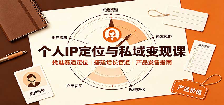 个人IP定位与私域变现课：找准赛道定位，搭建增长管道，产品发售指南-网创之家