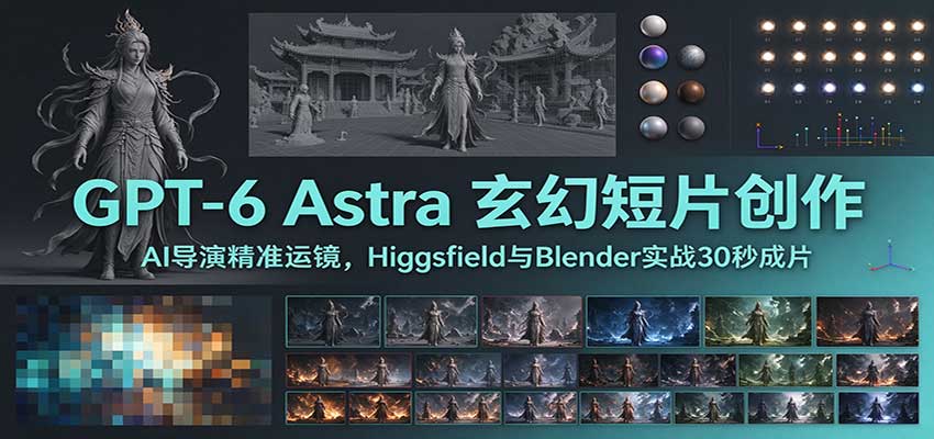 GPT-6 Astra 玄幻短片创作：AI导演精准运镜，Higgsfield与Blender实战30秒成片-网创之家
