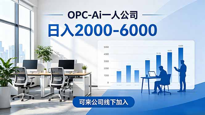 2026创业新风口—OPC一人公司模式震撼首发！日收益2000-6000+，项目绿色长久，安全稳健，合...-网创之家