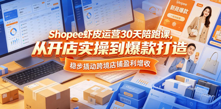 Shopee虾皮运营30天陪跑课，从开店实操到爆款打造，稳步撬动跨境店铺盈利增收-网创之家