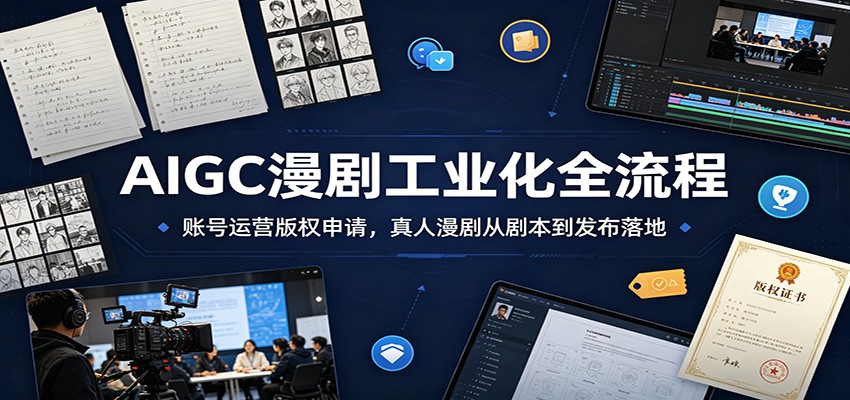 AIGC漫剧工业化全流程：账号运营版权申请，真人漫剧从剧本到发布落地-网创之家