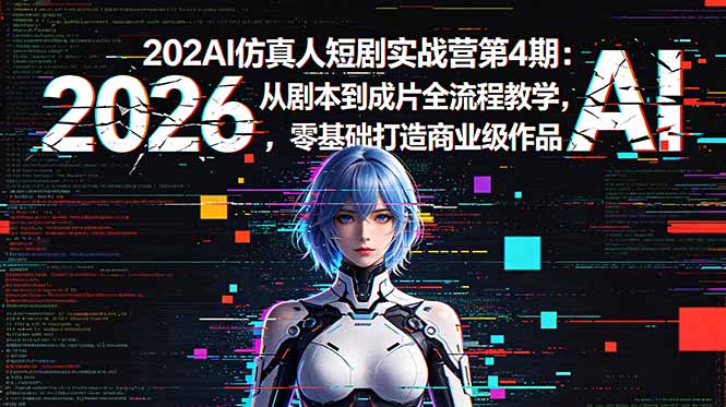 2026AI仿真人短剧实战营第4期：从剧本到成片全流程教学，零基础打造商业级作品-网创之家