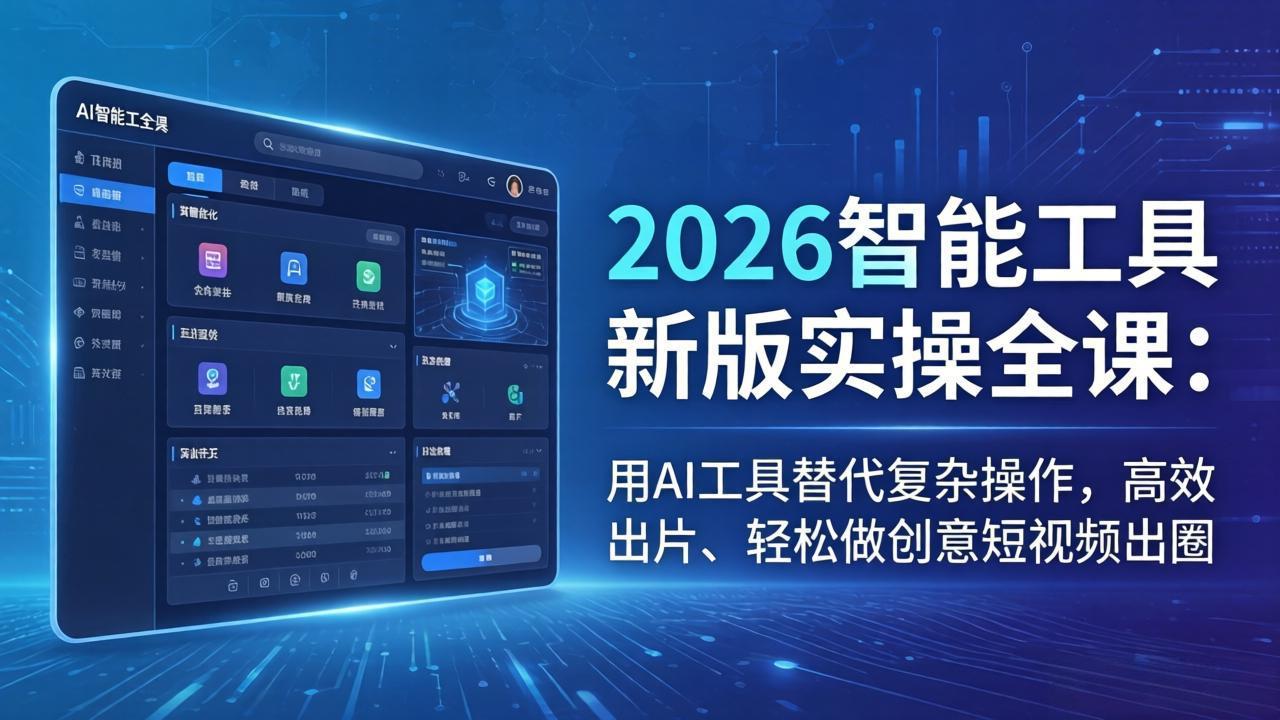 2026智能工具新版实操全课：用AI工具替代复杂操作，高效出片、轻松做创意短视频出圈-网创之家