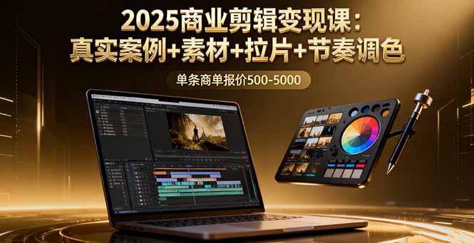 2025商业剪辑变现课:真实案例+素材+拉片+节奏调色,单条商单报价500-5000-网创之家