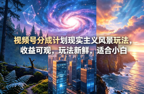 视频号分成计划现实主义风景玩法，收益可观，玩法新鲜，适合小白-网创之家