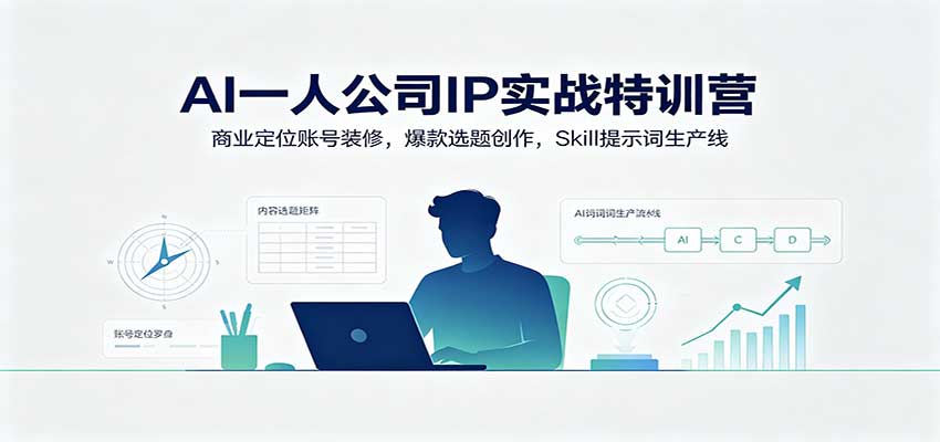 AI一人公司IP实战特训营：商业定位账号装修，爆款选题创作，Skill提示词生产线-网创之家