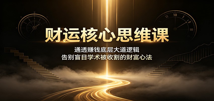 财运核心思维课：通透赚钱底层大道逻辑，告别盲目学术被收割的财富心法-网创之家