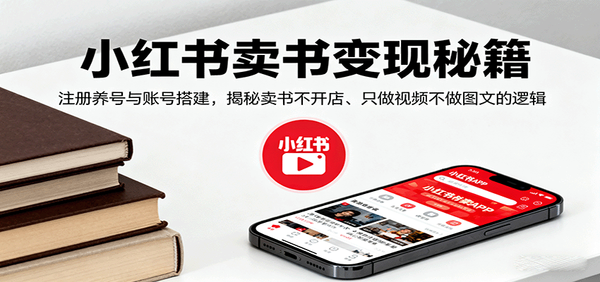 小红书卖书变现秘籍，注册养号与账号搭建，揭秘卖书不开店、只做视频不做图文的逻辑-网创之家