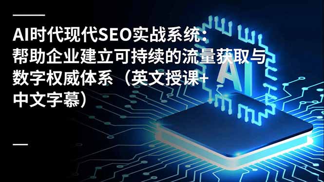 AI时代现代SEO实战系统：帮助企业建立可持续的流量获取与数字权威体系(英文授课+中文字幕-网创之家