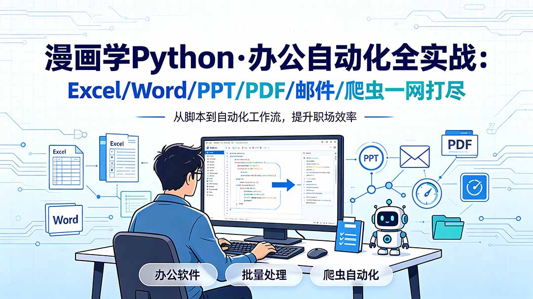 漫画学Python·办公自动化全实战：Excel/Word/PPT/PDF/邮件/爬虫一网打尽-网创之家