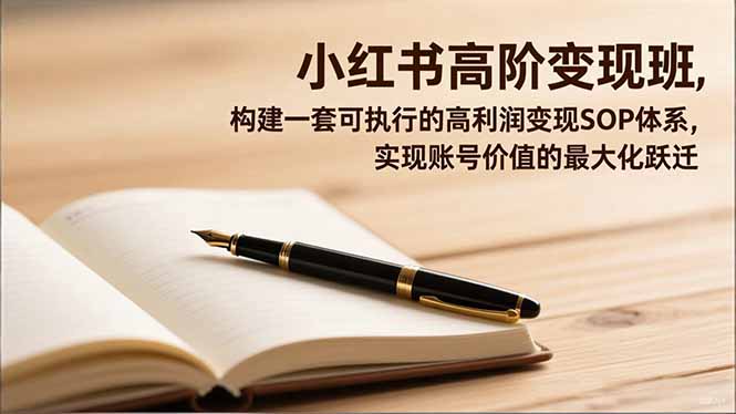 小红书高阶变现班，构建一套可执行的高利润变现SOP体系，实现账号价值的最大化跃迁-网创之家