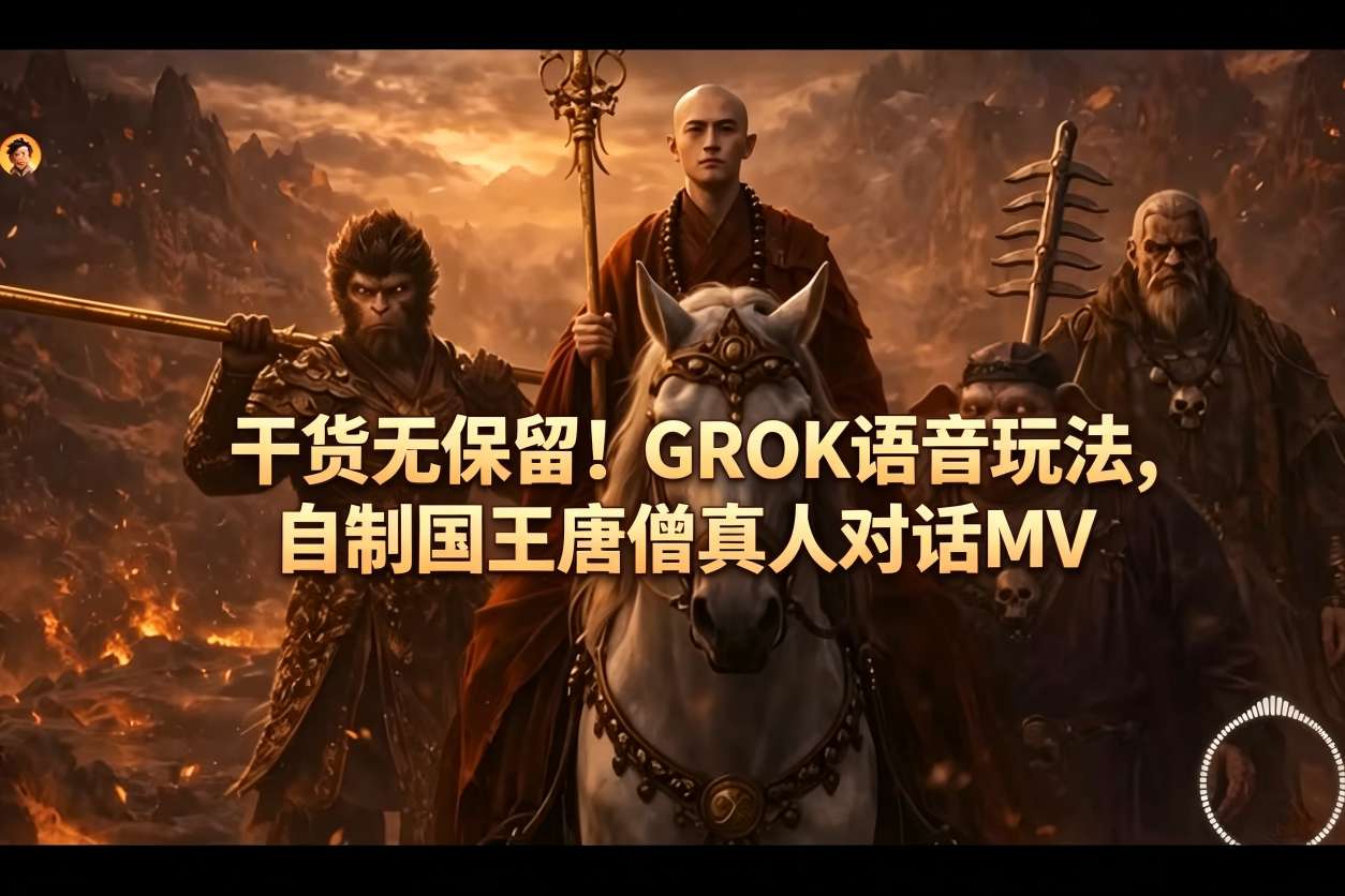 干货无保留！GROK语音玩法，自制国王唐僧真人对话MV-网创之家