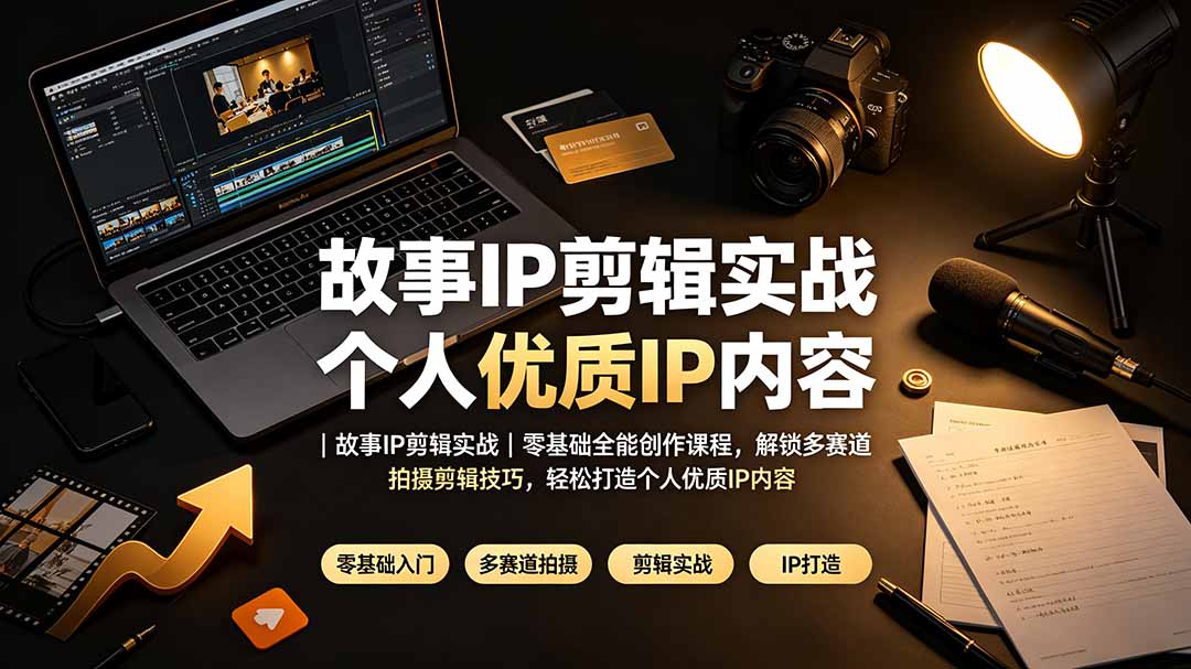 故事IP剪辑实战｜零基础全能创作课程，解锁多赛道拍摄剪辑技巧，轻松打造个人优质IP内容-网创之家
