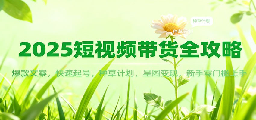 2025短视频带货全攻略:爆款文案,快速起号,种草计划,星图变现,新手零门槛上手-网创之家