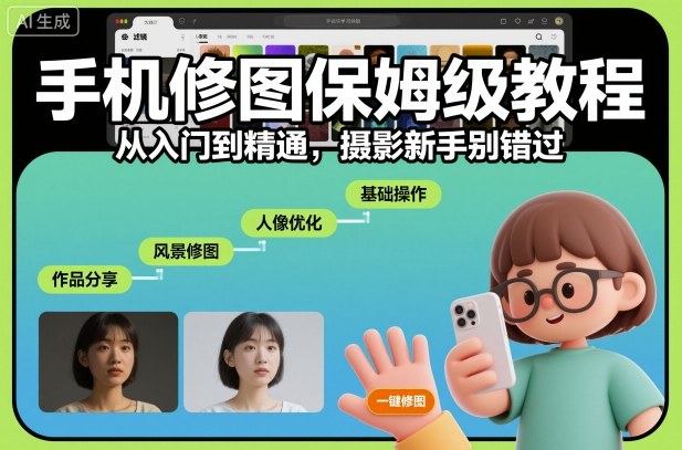 手机修图保姆级教程,从入门到精通,摄影新手别错过-网创之家