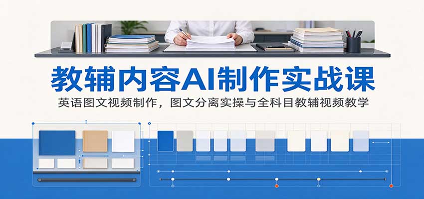 AI制作教辅内容实战课：英语图文视频制作，图文分离实操与全科目教辅视频教学-网创之家