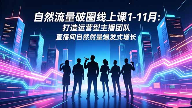 自然流量破圈线上课1-11月:打造运营型主播团队 直播间自然流量爆发式增长-网创之家