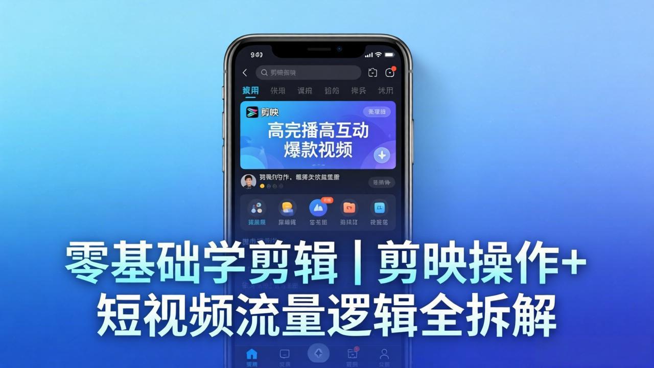 【零基础学剪辑】剪映操作+短视频流量逻辑全拆解｜手把手教你剪出高完播高互动爆款视频-网创之家