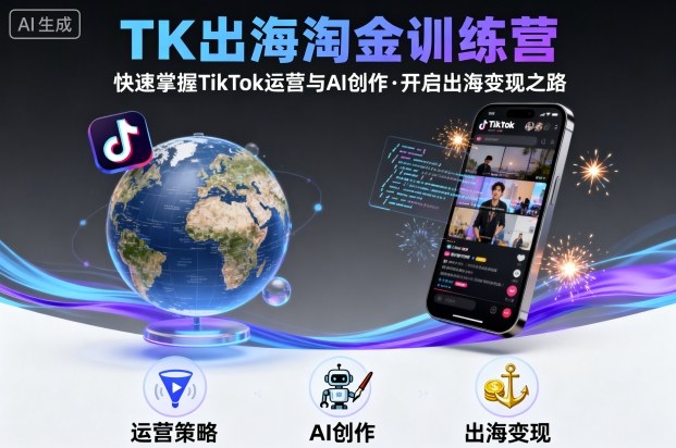 TK出海淘金训练营,助你快速掌握TikTok运营与AI创作,开启出海变现之路-网创之家