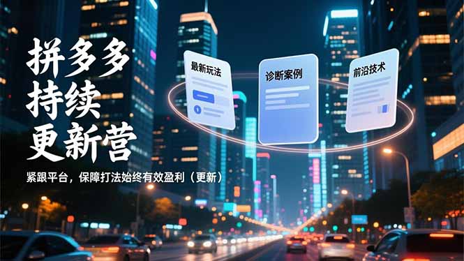 拼多多持续更新营，最新玩法、诊断案例、前沿技术，紧跟平台，保障打法始终有效盈利(更新-网创之家