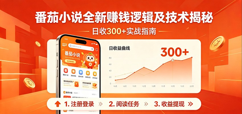 番茄小说全新赚钱逻辑及技术日收300+，小白新书皆可做！无脑赚就行了！-网创之家