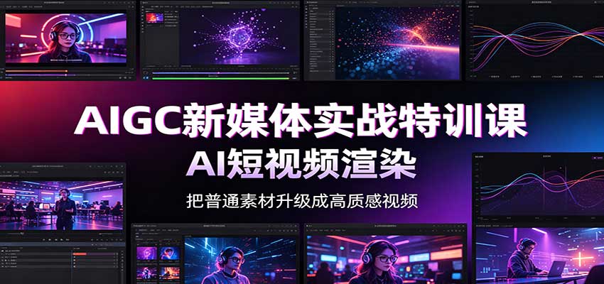 AIGC新媒体实战特训课：工具入门实操，AI短视频渲染，数字人商业视频制作-网创之家