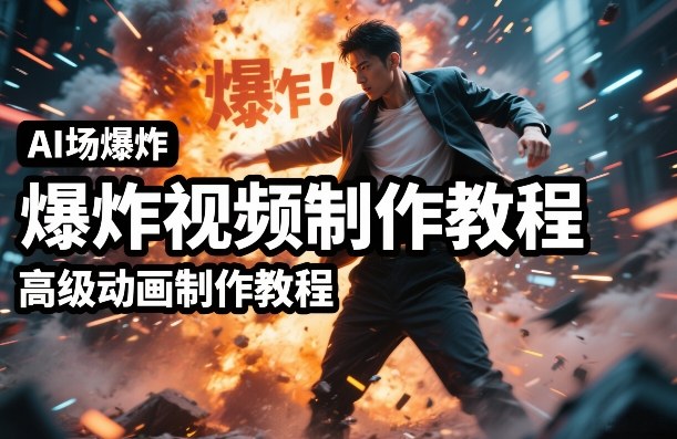 AI场景爆炸视频制作教程，利用人物实拍视频制作出高级的动画特效-网创之家