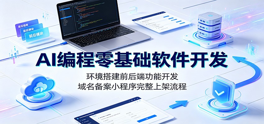 AI编程零基础软件开发：环境搭建前后端功能开发，域名备案小程序完整上架流程-网创之家