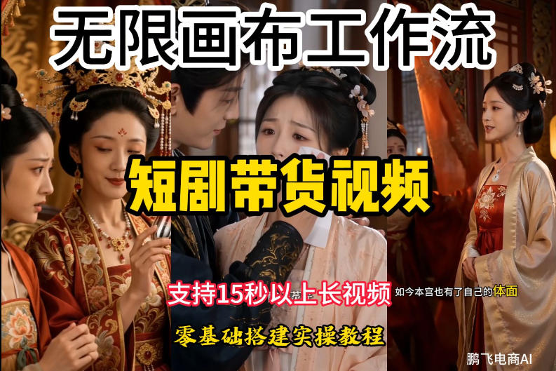 无限画布工作流制作短剧带货视频支持制作15秒以上视频，实操搭建教学，看完教程小白也能轻松搭建-网创之家