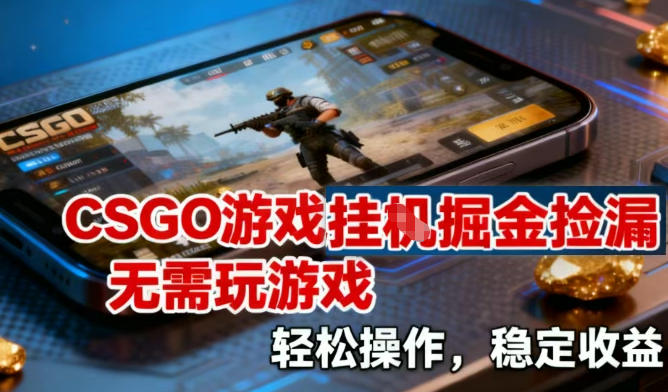 CSGO游戏挂G掘金捡漏，不需要玩游戏，操作简单，收益稳定【揭秘】-网创之家