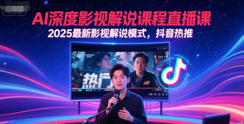 AI深度影视解说课程直播课,2025最新影视解说模式,抖音热推-网创之家