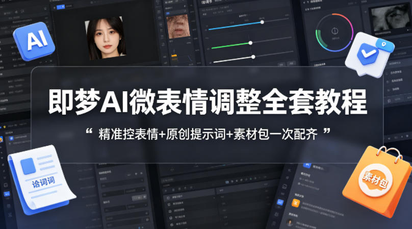 即梦AI微表情调整全套教程，精准控表情+原创提示词+素材包一次配齐-网创之家
