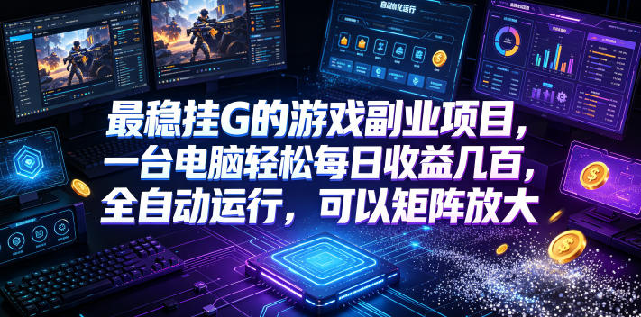 最稳挂G的游戏副业项目，一台电脑轻松每日收益几百，全自动运行，可以矩阵放大【揭秘】-网创之家