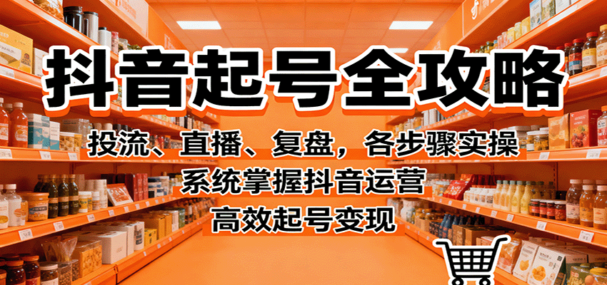 抖音起号全攻略，投流、直播、复盘，各步骤实操，系统掌握抖音运营，高效起号变现-网创之家