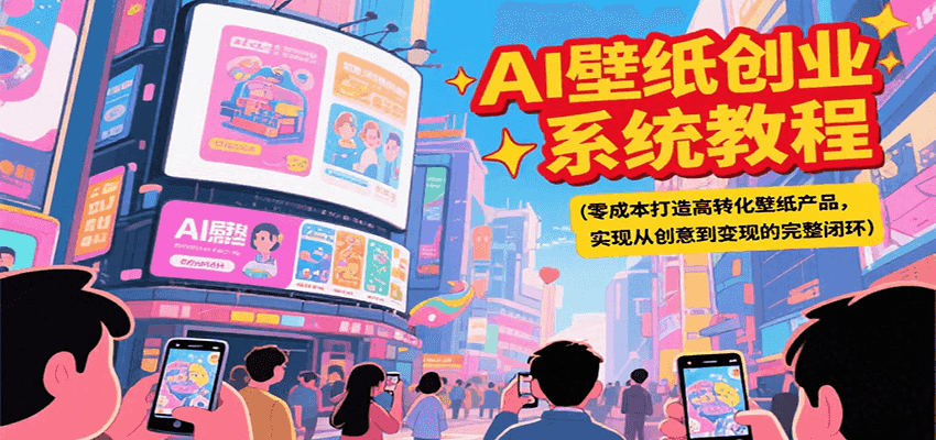 AI壁纸创业系统教程，零成本打造高转化壁纸产品，实现从创意到变现的完整闭环-网创之家