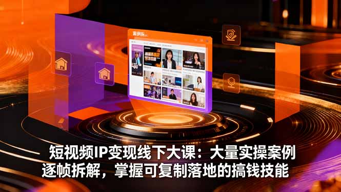 短视频IP变现线下大课：大量实操案例逐帧拆解，掌握可复制落地的搞钱技能-网创之家