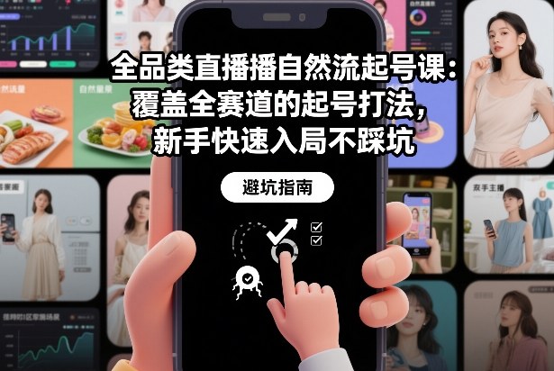 全品类直播自然流起号课：覆盖全赛道的起号打法，新手快速入局不踩坑-网创之家