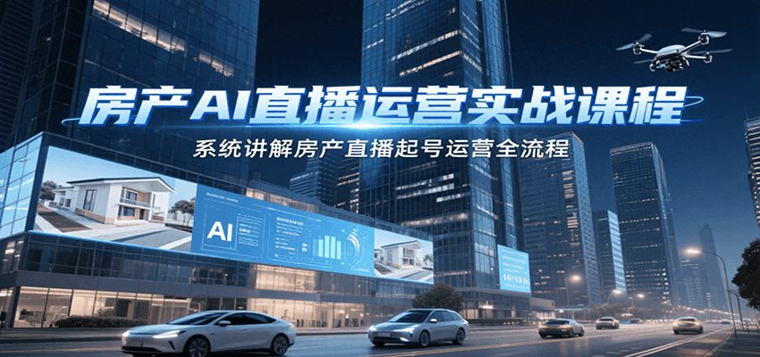 房产AI直播运营实战课程,系统讲解房产直播起号运营全流程-网创之家