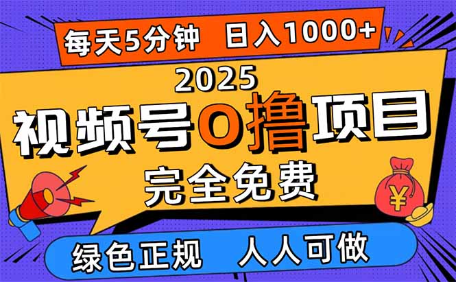 2025视频号0撸项目，5分钟一个号，日入1000+，人人可做-网创之家